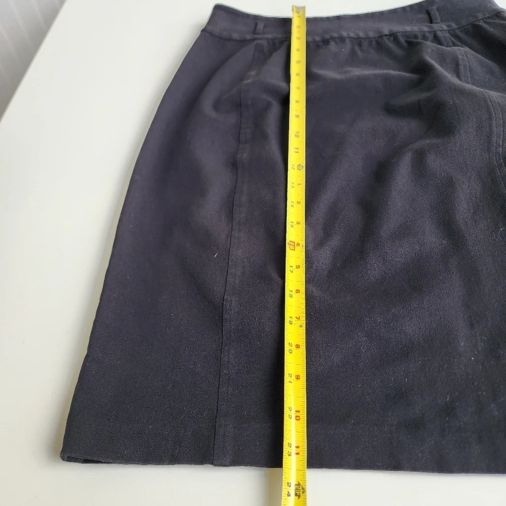 Lauren Ralph Lauren Womens Skirt Large Black Pencil Cotton Stretch Pull On Sz 12